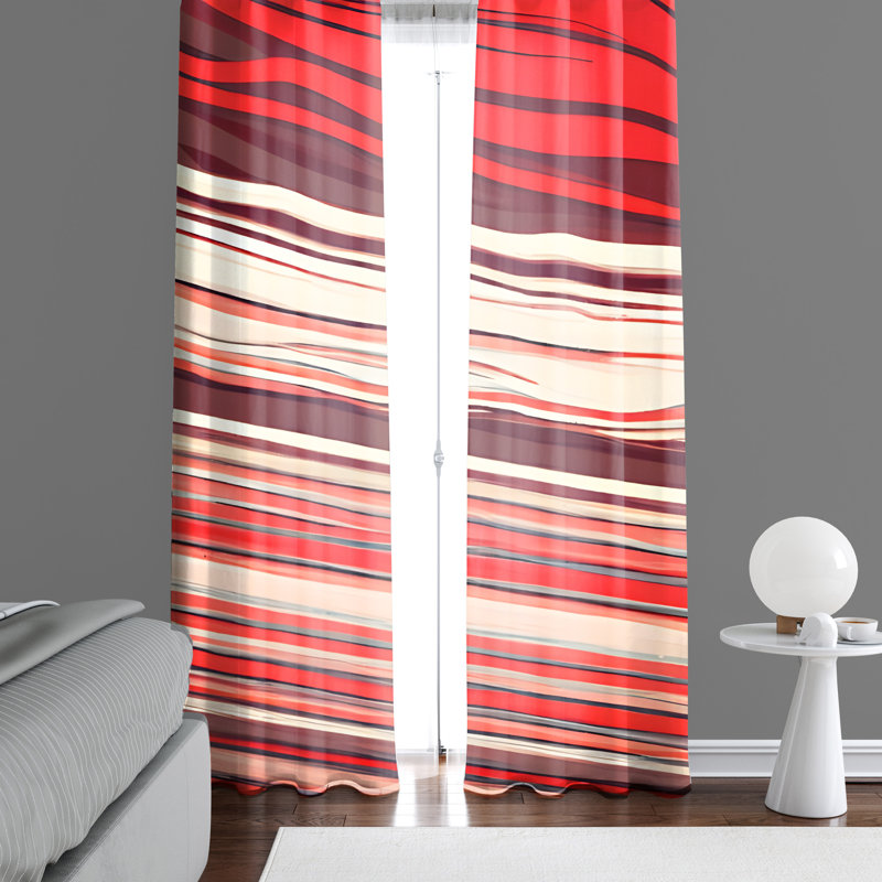 Paire de rideaux semi-transparents en polyester Akxel, L 40 po x L 52 po