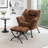 Upholstered Lazy Chair with Ottoman,Modern Comfy Lounge Sofa Chair with Armrest and a Side Pocket-1246713431