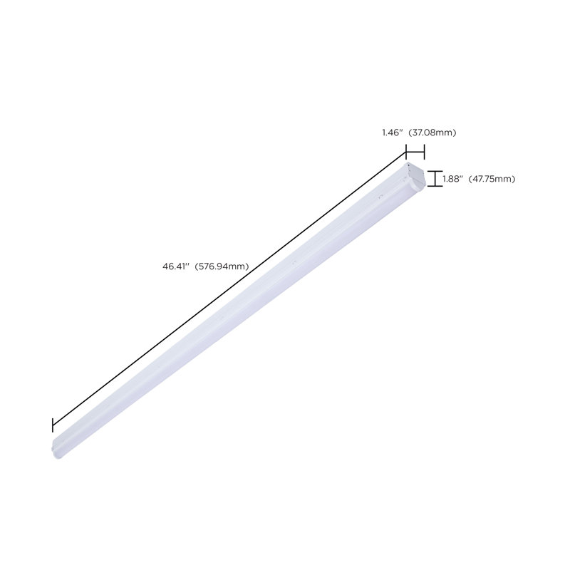LED 2 Foot Strip Light 10 Watts 27K/30K/35K/40K/50K CCT Selectable White Finish 120-277 Volt