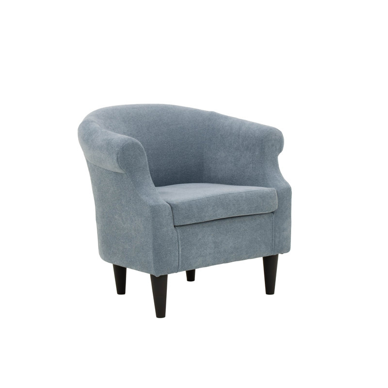 Fauteuil demi-tonneau en polyester Adea, Ciel Chloe