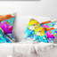 Coussin lombaire à ressorts abstraits de fleurs abstraites