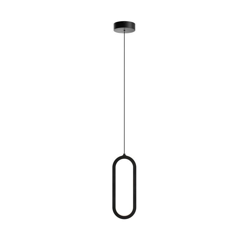 Luminaire suspendu géométrique simple à 1 lumière Haifa, Noir