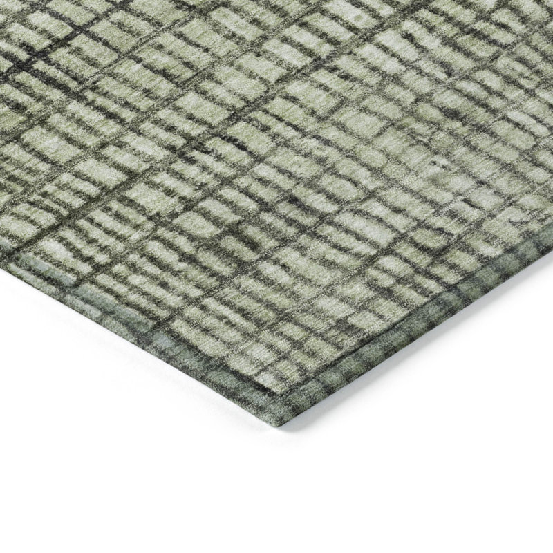 Tapis intérieur / extérieur Xhevrie lavable à la machine, Rectangle 10 pi x 14 pi