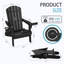 Ensemble de 6 chaises Adirondack en PEHD noir avec porte-gobelet et téléphone (ensemble de 6)-164168660