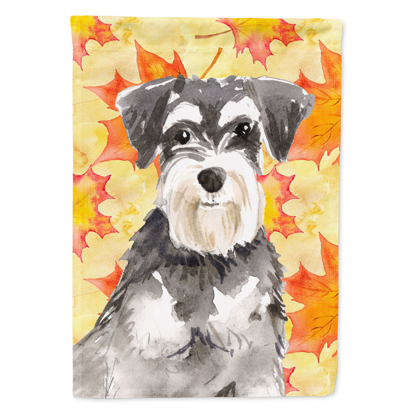 Automne 2 côtés en polyester 15 x 11 po drapeau de jardin, Schnauzer #2