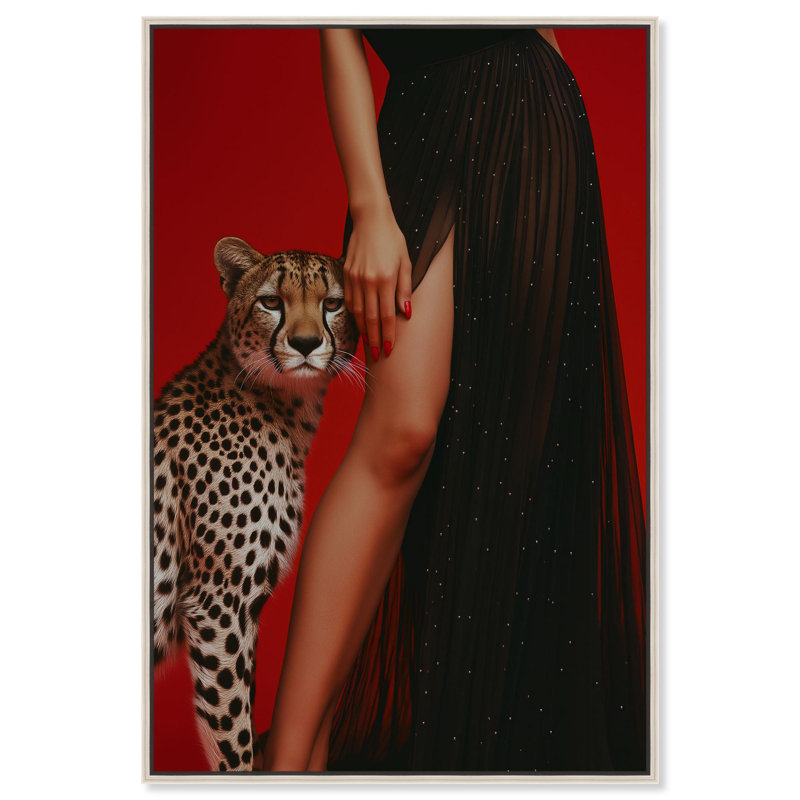 «Wild at Heart» par Art Remedy, Noir, H 16 po x l 11 po, Cadre flottant