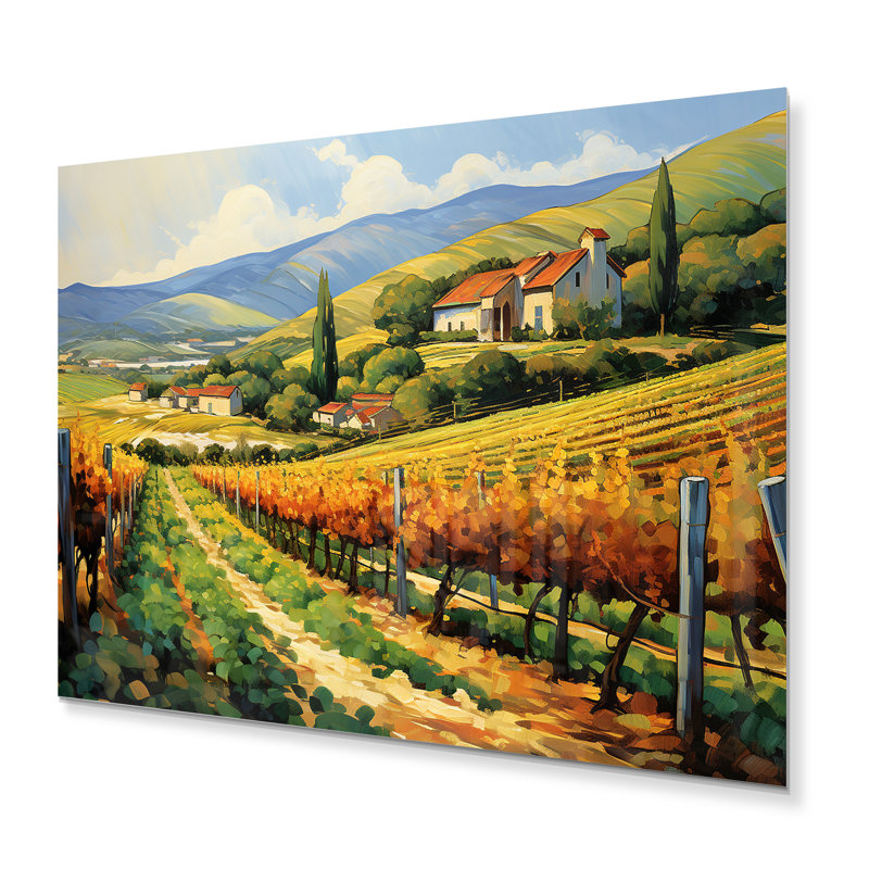 «Vangogh Sunlit Vineyard II», reproduction sur métal, H 30 po x l 40 po
