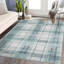 Tapis treillis moderne NELE bleu / ivoire lavable à la machine-82962413