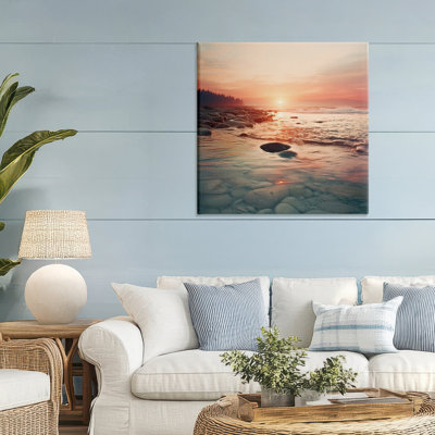 Coucher de soleil sur la mer, toile par Melody, conception par Lazar Studio