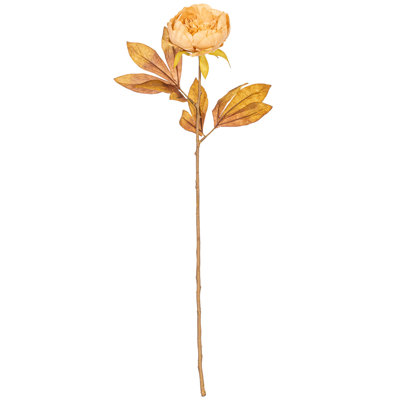 21" Artificial Red/Brown Peony Stem 6/Bag. Recommended for indoor use.
