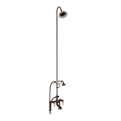 2 Handle Deck Clawfoot Tub Faucet with Diverter
