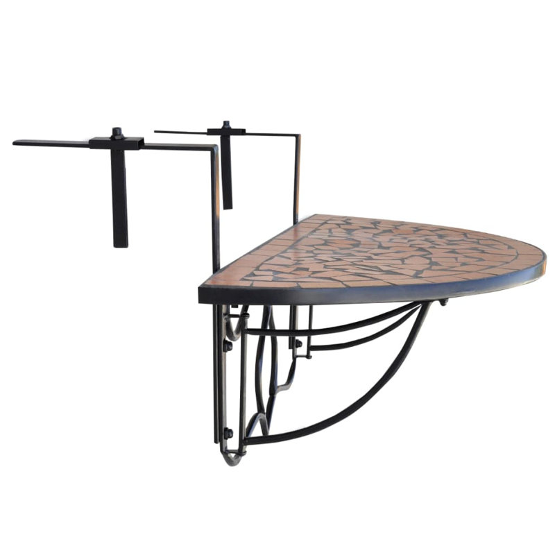 Brozak Foldable Balcony Table, Brown