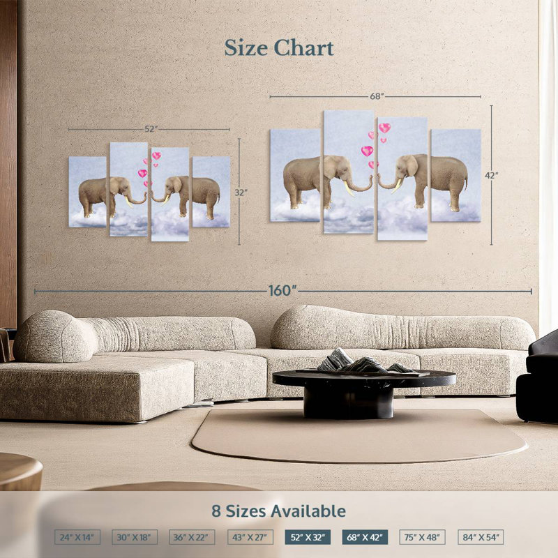 Hardie Elephant Love, 32" H x 52" W