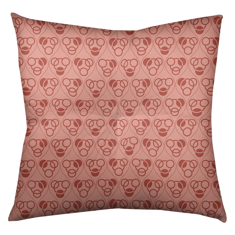 Coussin de sol classique à motif de cercles et de vagues, 30 po x 30 po, Rouge