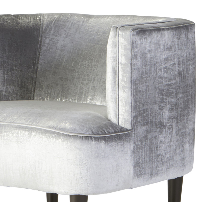Raudez Upholstered Barrel Chair, Alnwick Ash Velvet