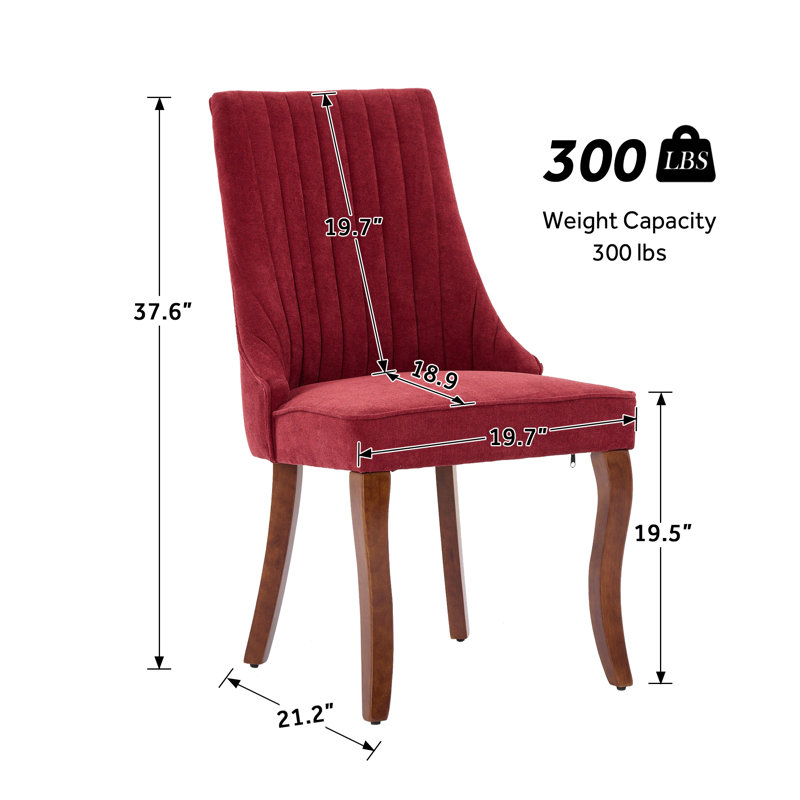 19.5'' H Upholstered Side Chair, Red
