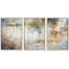 Grunge pastel bleu sarcelle, paysage jaune, formes abstraites, chic moderne sur toile, 3 pièces-94434539-94434538