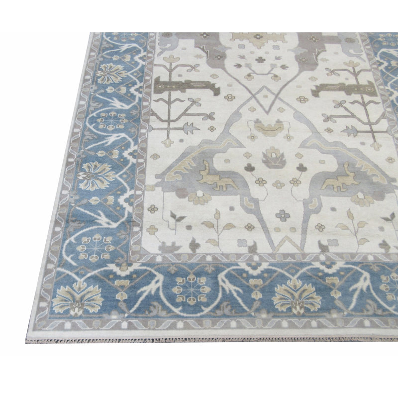 Tapis ivoire 9us18 Oushak