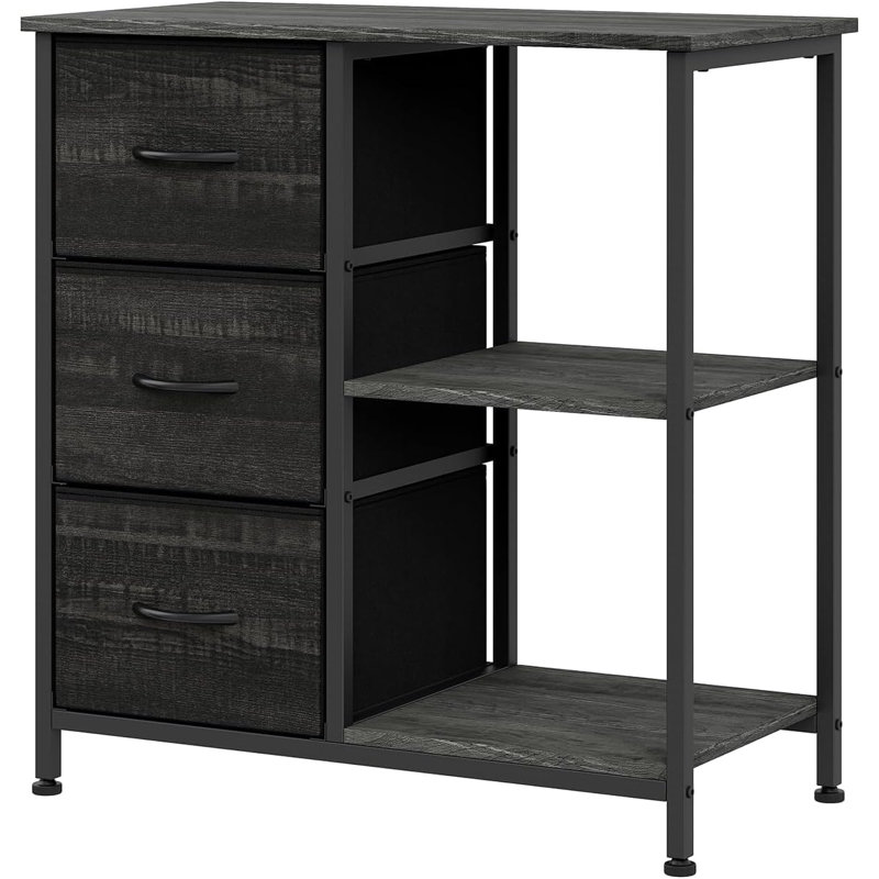 70cm Wide 3 -Drawer File Cabinet, Black