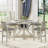 Solid Wood 4-Person Dining Set Grey Extendable Dining Table With Upholstered Padded Chairs