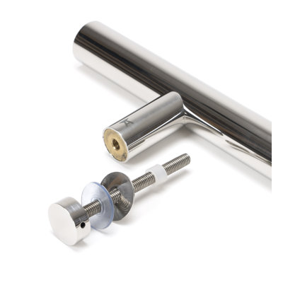 SS (316) 1.8m T Bar Handle Bolt Fix 32mm Ø