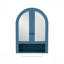 Armoire murale arquée avec portes en miroir et tablettes réglables pour la salle de lavage, la salle de bain et la cuisine