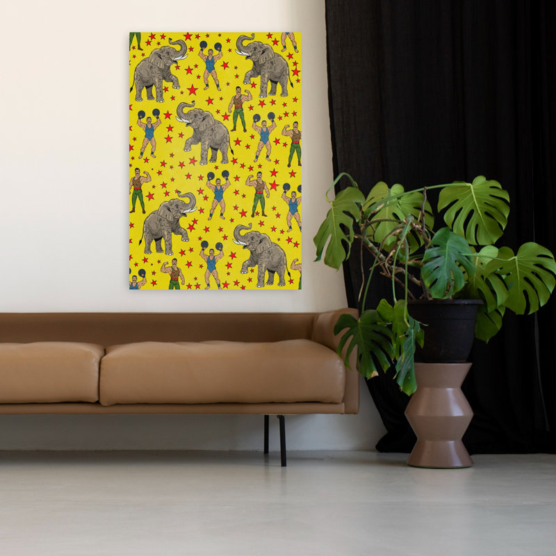 Art mural rétro rétro rétro, H 48 po x l 32 po, Jaune