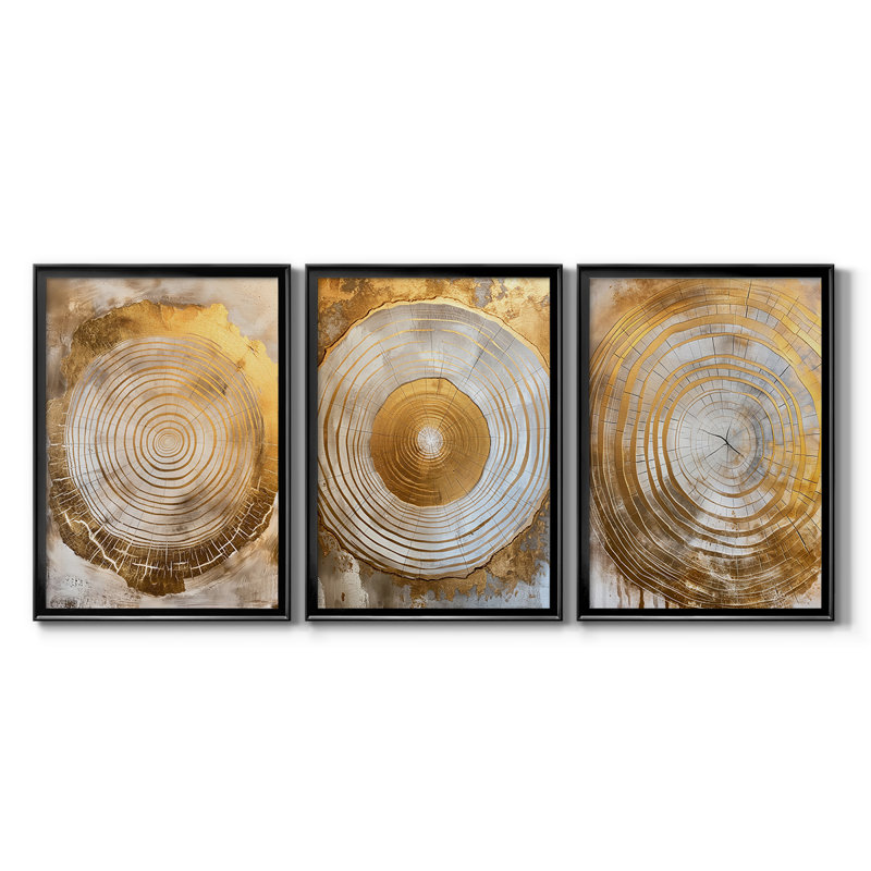 ABSTRACT Series CCXIV - Toile tendue avec châssis sur mesure - 3 pièces, H 21 po x l 30 po