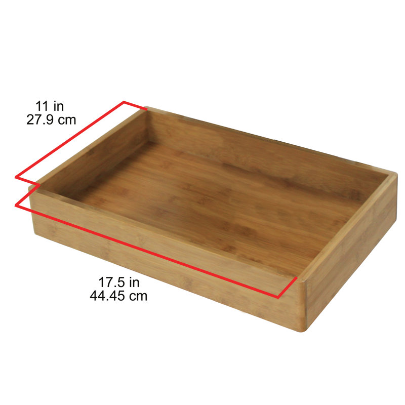 Black and Natural Bamboo 3-Tier Portable Storage Cart