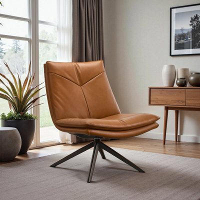 Chaise pivotante en cuir Oakland