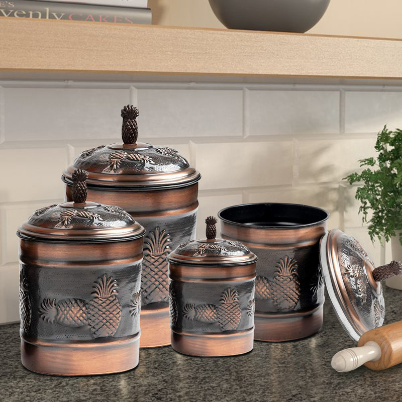 Metal Canister, 6.5" H x 4.75" W x 4.75" D