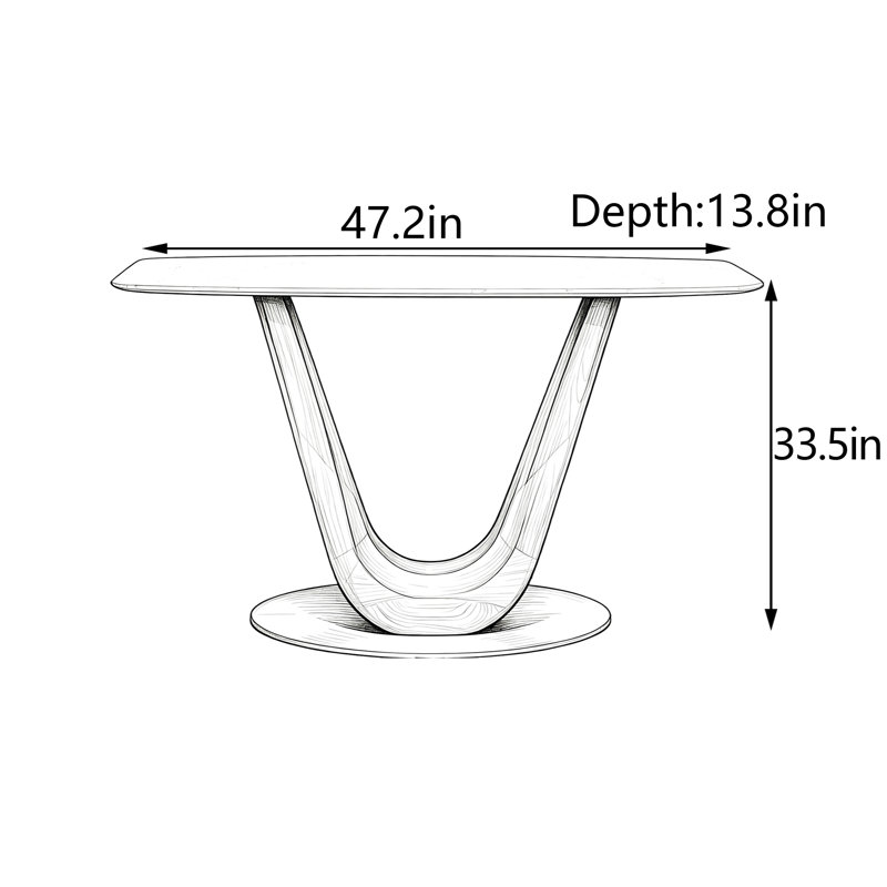 Console italienne Italian Minimalist, H 33,5 po x l 47,2 po x P 13,8 po