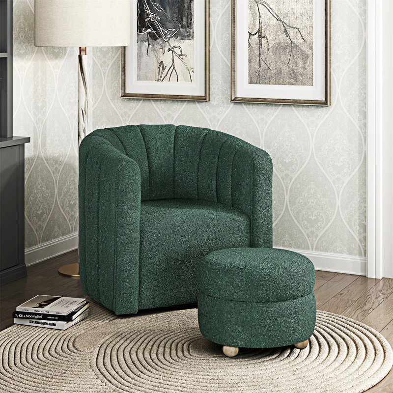Chaise pivotante avec repose-pieds, Vert