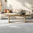 Cream wind log solid wood end table-110438647
