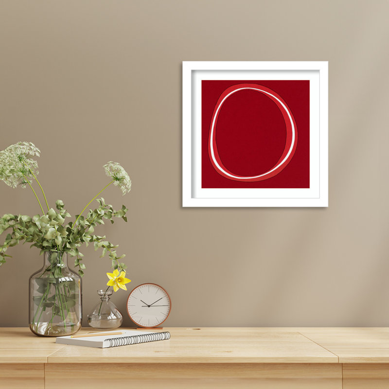 «Alex Dunn Red Circle» encadré sur papier par Alex Dunn, Blanc, H 13 po x l 13 po