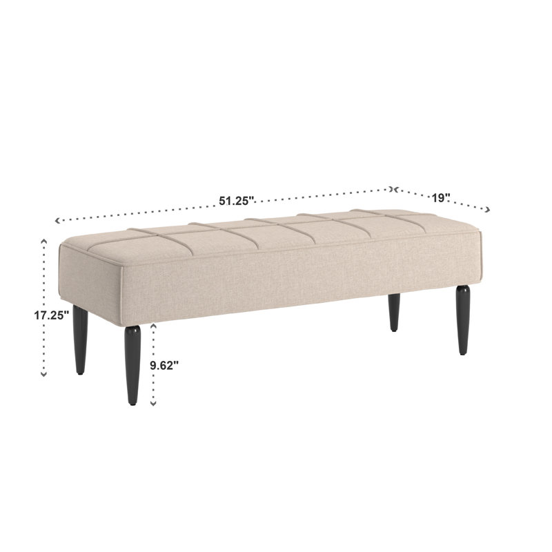 Banc rembourré Senger, Beige