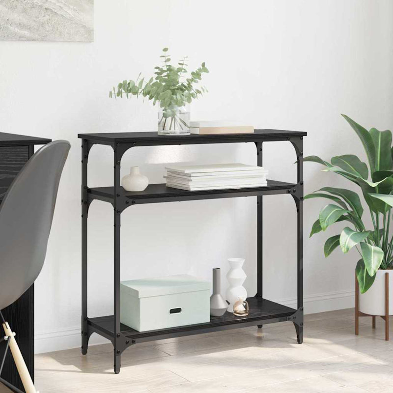 Console Table, 75cm H x 75cm W x 29cm D, Black Oak
