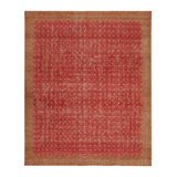 Distressed Homage Hand Knotted Wool Geometric Area Rug