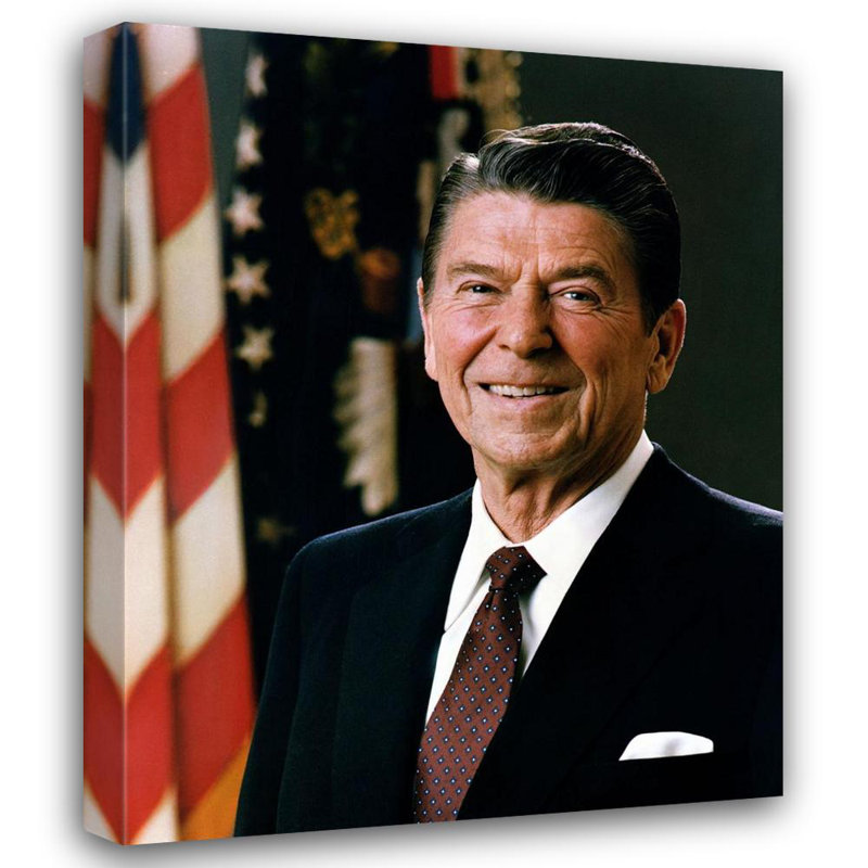 Portrait officiel du président Ronald Reagan, H 18 po x l 14 po