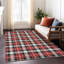 Tapis noir de Noël à carreaux lavable à la machine intérieur / extérieur Xhevrie-1347898687