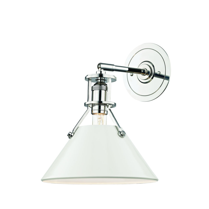 Painted No.2 Wall Sconce by Mark D. Sikes, Off-White, Polished Nickel