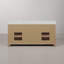 Meuble-lavabo double rectangulaire Perris de 183 cm (72 po) avec comptoir en marbre blanc de Carrare reconstitué couleur caramel latte et quincaillerie en or antique-829178784-829178787