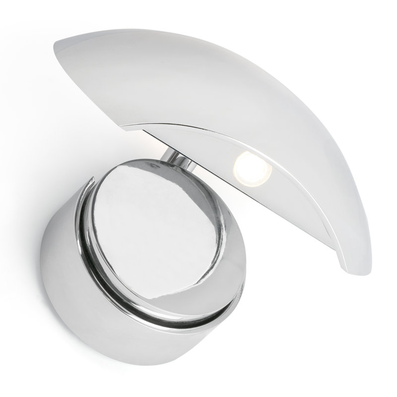 Hardnett 1-Light LED Chrome Flush Mounted Sconce, Chrome