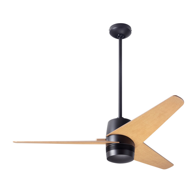 Velo Downrod Ceiling Fan, Wall/Remote Combo Controls, Maple, Dark Bronze