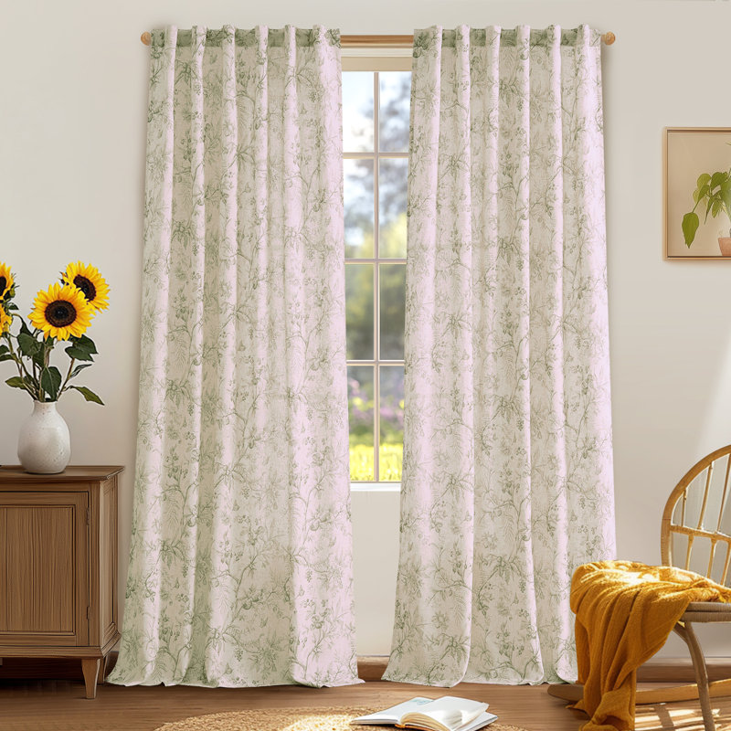 Paire de rideaux semi-transparents avec passe-tringle, L 50 po x L 96 po