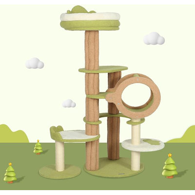 65.75'' H Elidi Cute Cat Tree, Cat Tower