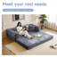Canapé-lit modulaire convertible 2-en-1 avec matelas en mousse à mémoire de forme - aucun assemblage requis, canapé-lit peu encombrant pour salon, chambre à coucher, studio-2M6003-LG-53999628