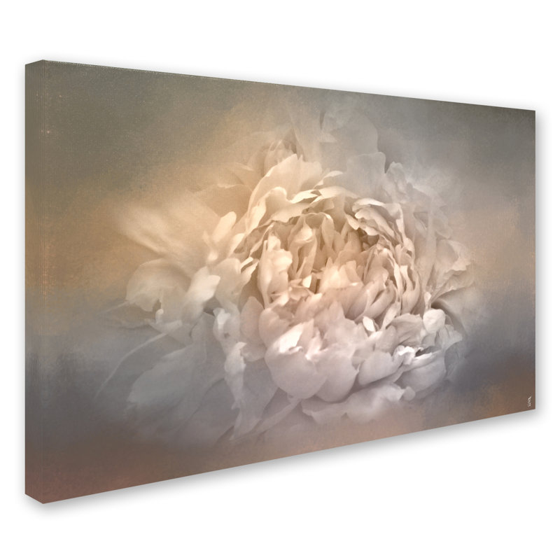 Blushing Silver and Gold Peony Canvas Landscape Art