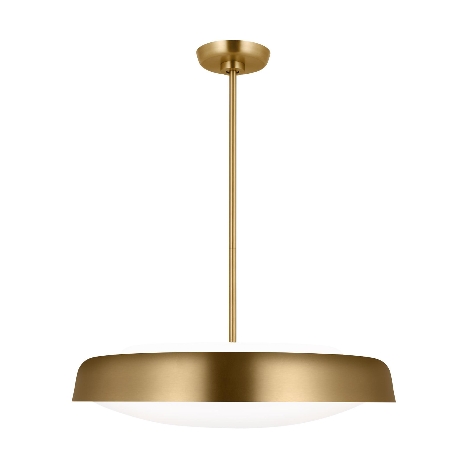 Draper 3 Light Steel Dimmable Pendant, Burnished Brass