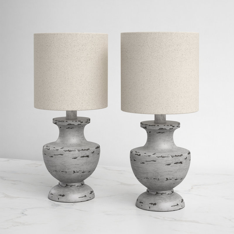 Ensemble de lampe de table 12,25 po gris vieilli